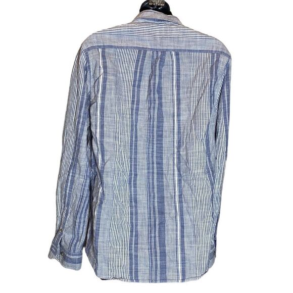 Marine layer men’s marge striped blouse cotton blue/white - Picture 4 of 5